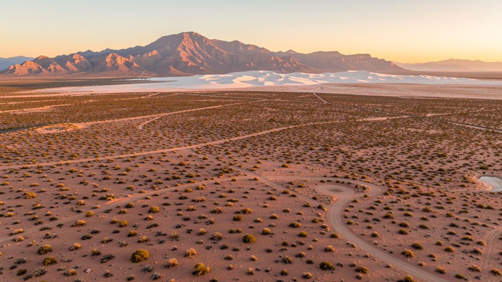 Aerial view of Alamogordo, NM showing the local landscape and terrain relevant to drone survey operations