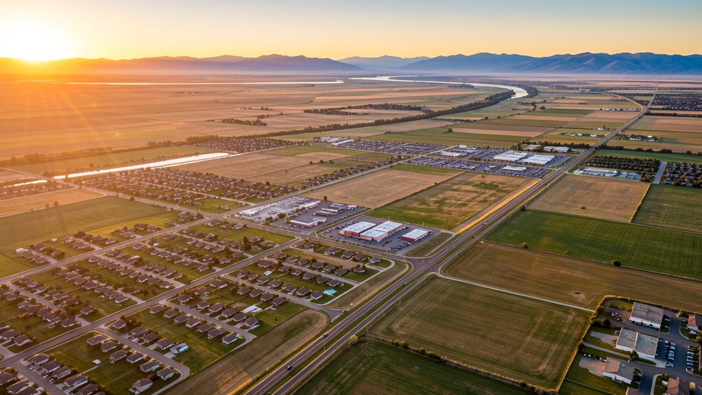 Aerial view of Ammon, ID showing the local landscape and terrain relevant to drone survey operations