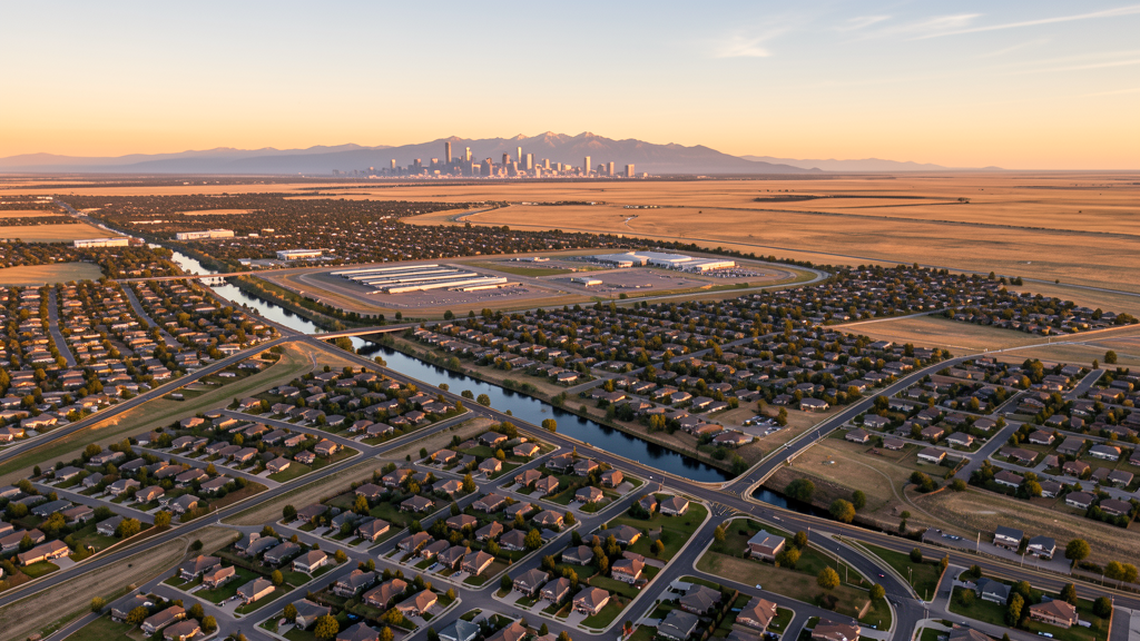 Aerial view of Aurora, CO showing the local landscape and terrain relevant to drone survey operations