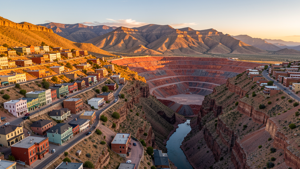 Aerial view of Bisbee, AZ showing the local landscape and terrain relevant to drone survey operations