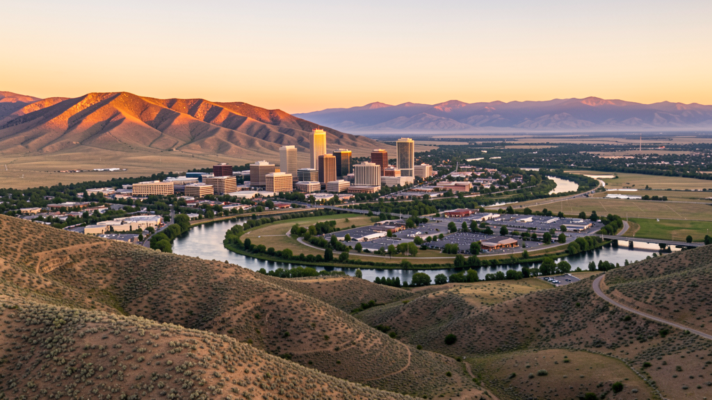 Aerial view of Boise, ID showing the local landscape and terrain relevant to drone survey operations