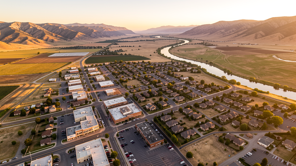 Aerial view of Brigham City, UT showing the local landscape and terrain relevant to drone survey operations