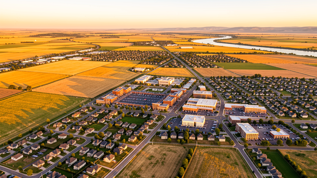 Aerial view of Caldwell, ID showing the local landscape and terrain relevant to drone survey operations