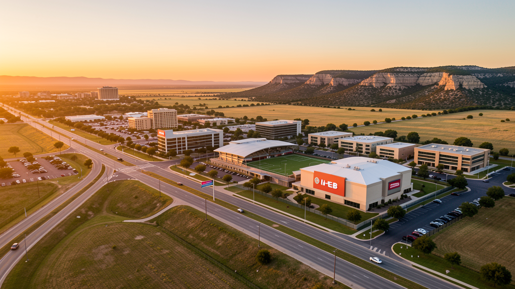 Aerial view of Cedar Park, TX showing the local landscape and terrain relevant to drone survey operations