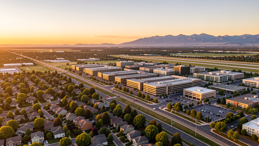 Aerial view of Centennial, CO showing the local landscape and terrain relevant to drone survey operations
