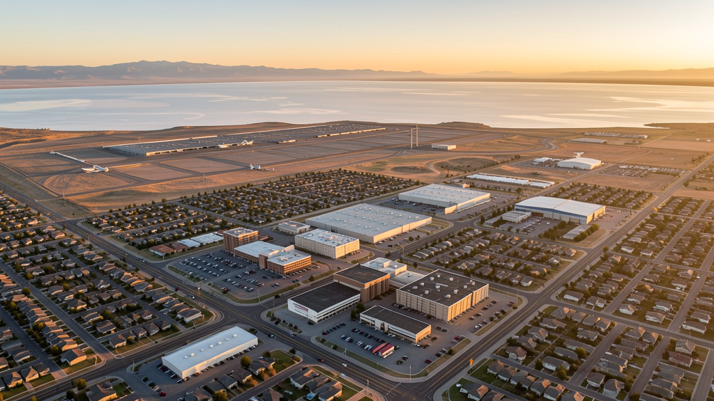 Aerial view of Clearfield, UT showing the local landscape and terrain relevant to drone survey operations
