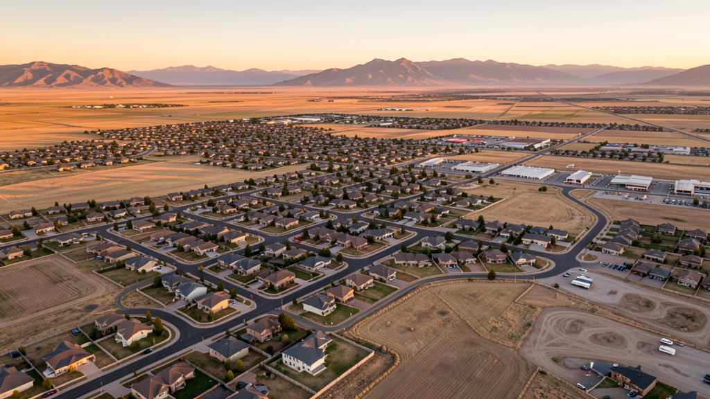 Aerial view of Clinton, UT showing the local landscape and terrain relevant to drone survey operations