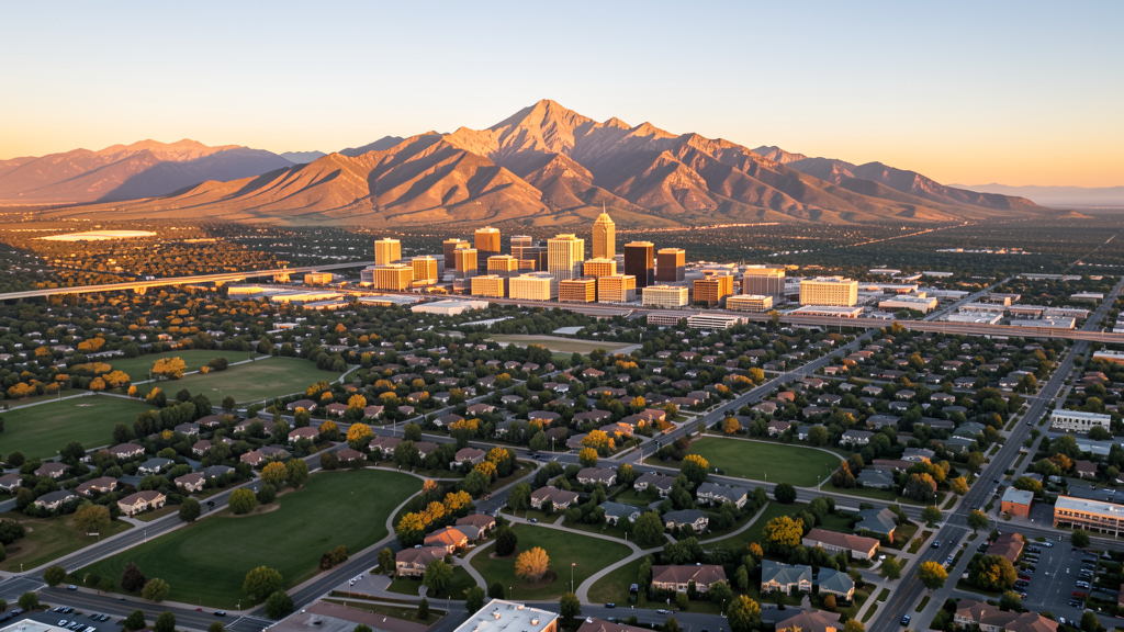 Aerial view of Colorado Springs, CO showing the local landscape and terrain relevant to drone survey operations