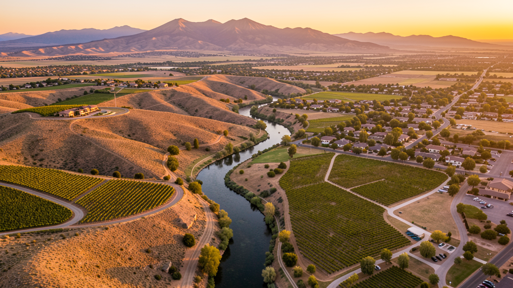 Aerial view of Cottonwood, AZ showing the local landscape and terrain relevant to drone survey operations