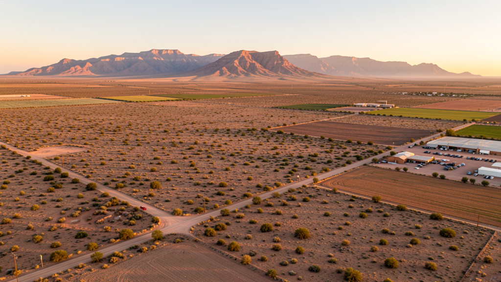 Aerial view of Deming, NM showing the local landscape and terrain relevant to drone survey operations