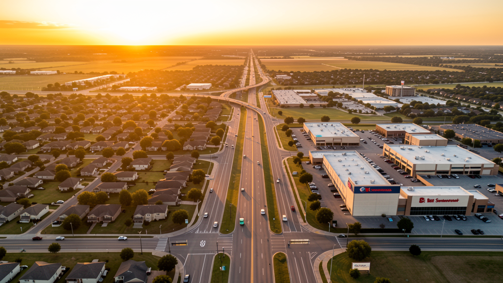 Aerial view of DeSoto, TX showing the local landscape and terrain relevant to drone survey operations