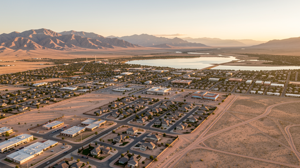 Aerial view of Eagle Mountain, UT showing the local landscape and terrain relevant to drone survey operations