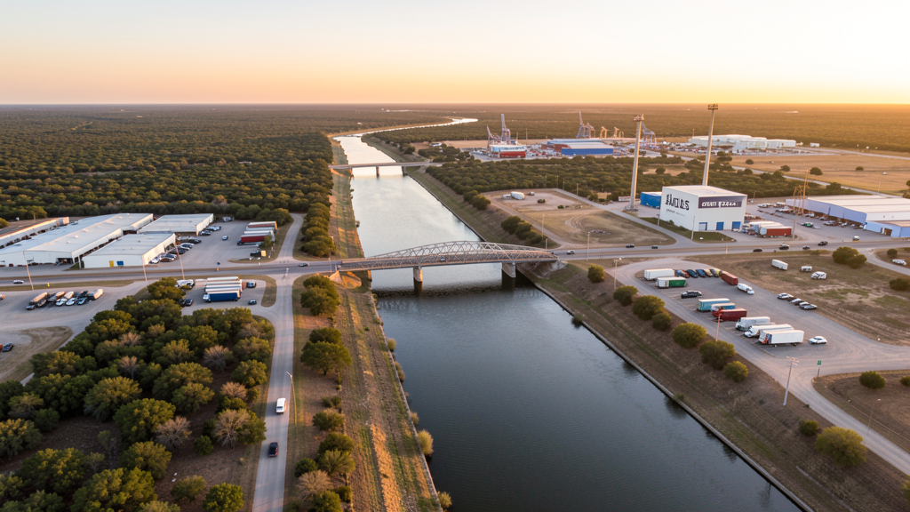 Aerial view of Eagle Pass, TX showing the local landscape and terrain relevant to drone survey operations