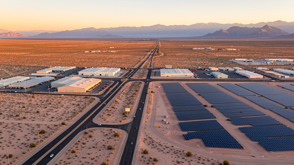 Aerial view of Eloy, AZ showing the local landscape and terrain relevant to drone survey operations