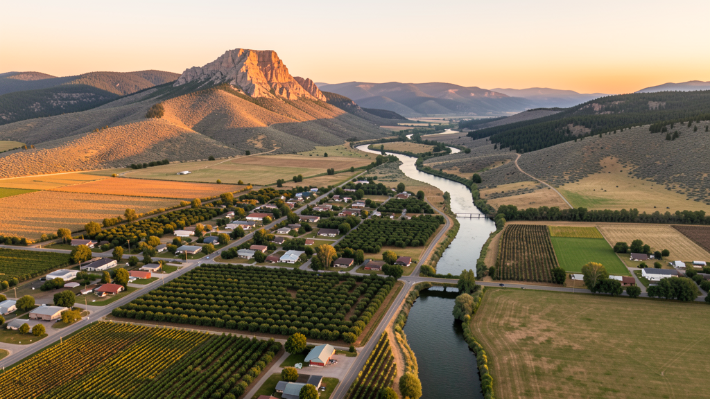 Aerial view of Emmett, ID showing the local landscape and terrain relevant to drone survey operations
