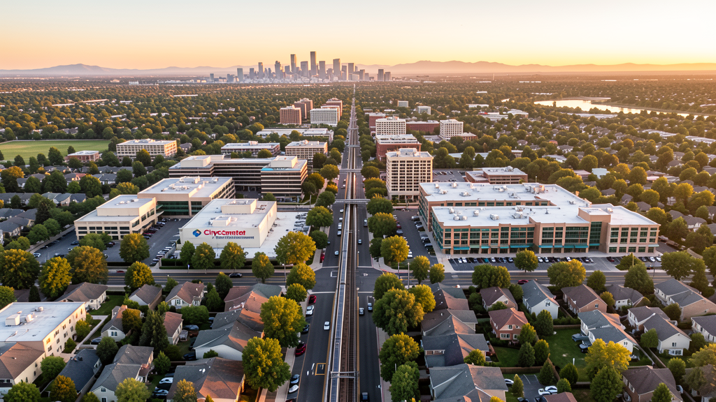 Aerial view of Englewood, CO showing the local landscape and terrain relevant to drone survey operations