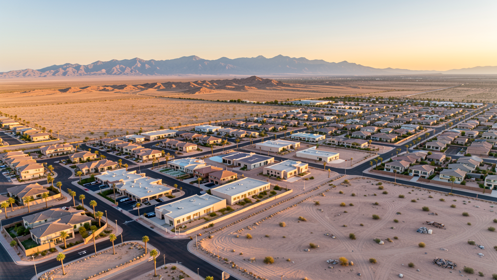 Aerial view of Enterprise, NV showing the local landscape and terrain relevant to drone survey operations