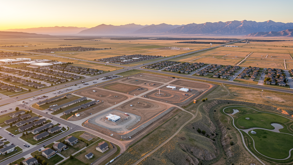 Aerial view of Firestone, CO showing the local landscape and terrain relevant to drone survey operations