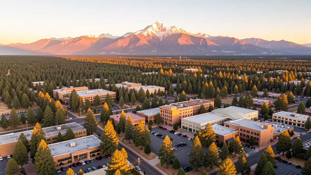 Aerial view of Flagstaff, AZ showing the local landscape and terrain relevant to drone survey operations