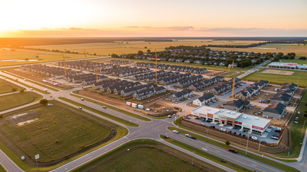 Aerial view of Forney, TX showing the local landscape and terrain relevant to drone survey operations