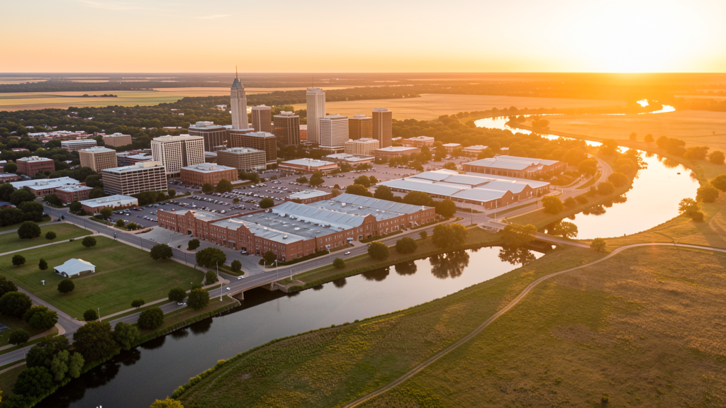 Aerial view of Fort Worth, TX showing the local landscape and terrain relevant to drone survey operations