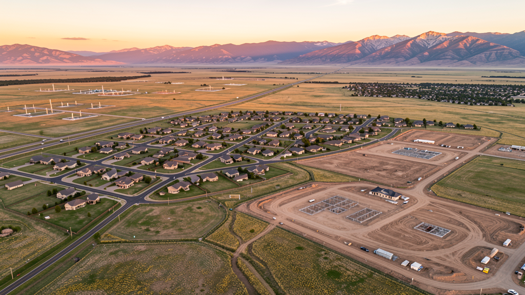 Aerial view of Frederick, CO showing the local landscape and terrain relevant to drone survey operations