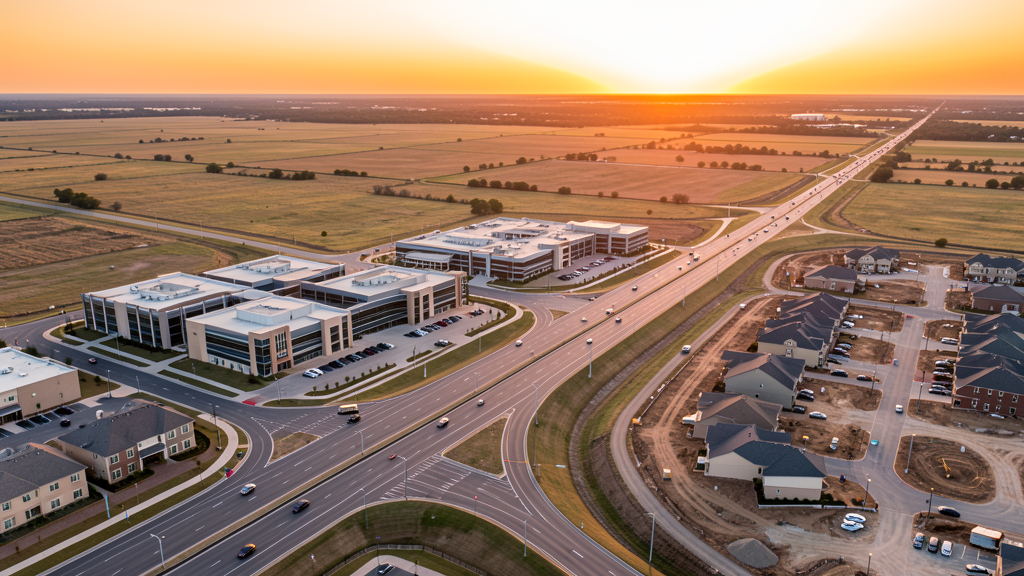 Aerial view of Frisco, TX showing the local landscape and terrain relevant to drone survey operations
