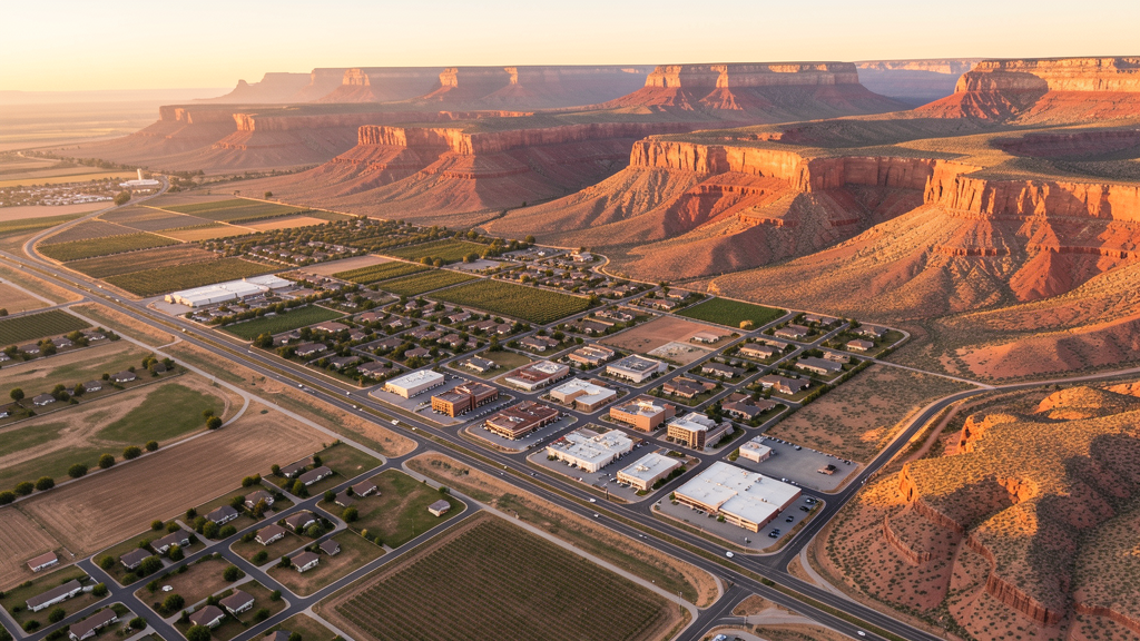 Aerial view of Fruita, CO showing the local landscape and terrain relevant to drone survey operations