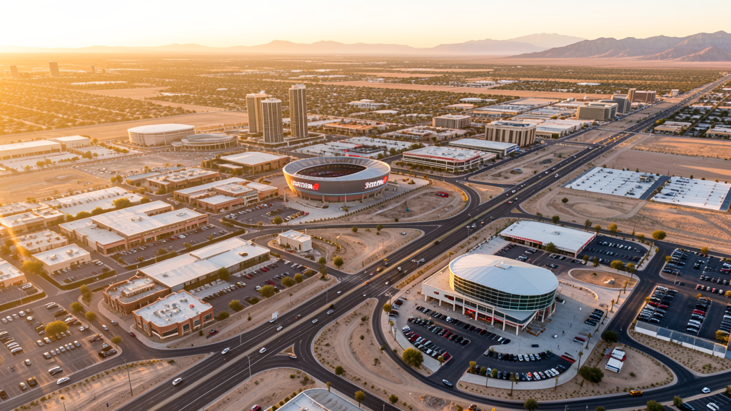 Aerial view of Glendale, AZ showing the local landscape and terrain relevant to drone survey operations