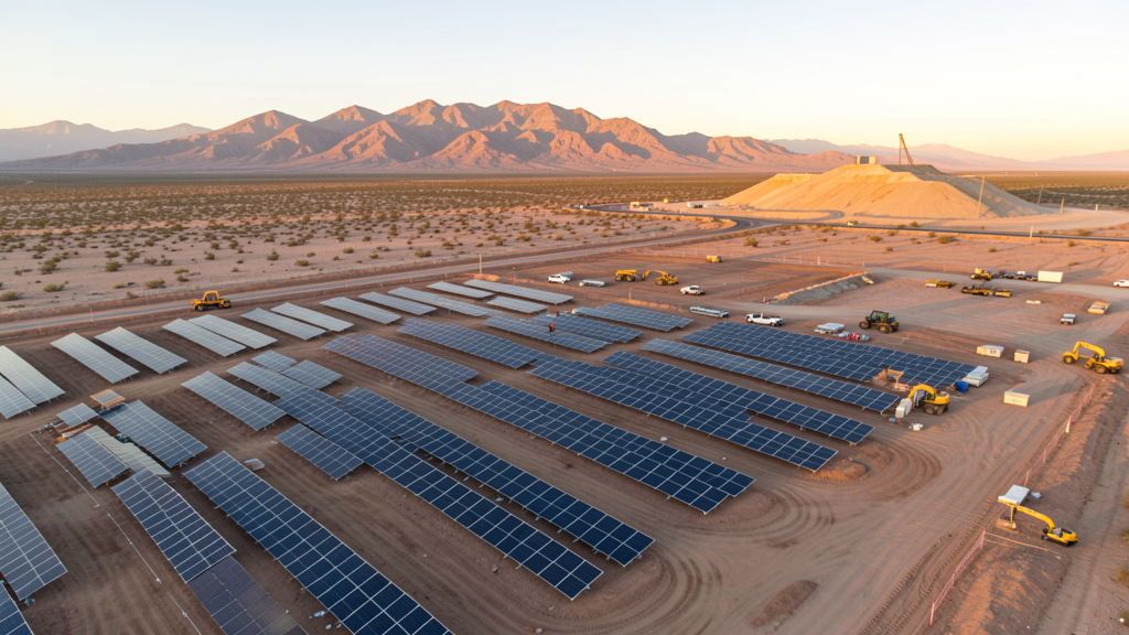 Drone survey in progress at a construction site in Green Valley, AZ with local terrain visible