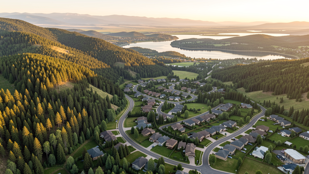 Aerial view of Hayden, ID showing the local landscape and terrain relevant to drone survey operations