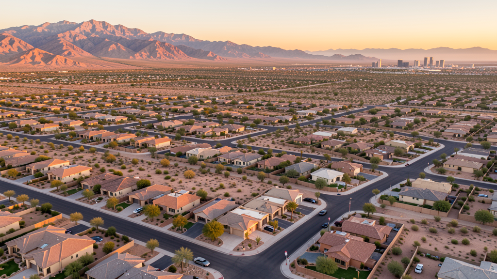 Aerial view of Henderson, NV showing the local landscape and terrain relevant to drone survey operations