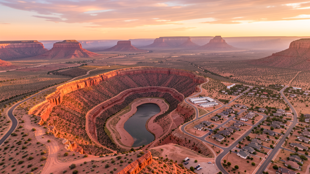 Aerial view of Hurricane, UT showing the local landscape and terrain relevant to drone survey operations