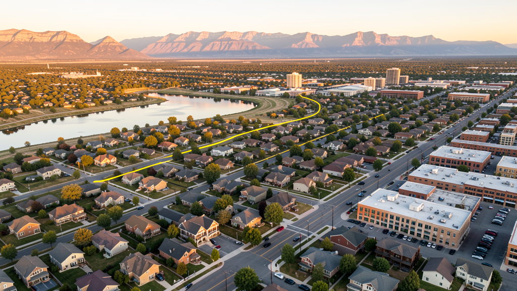 Aerial view of Lafayette, CO showing the local landscape and terrain relevant to drone survey operations
