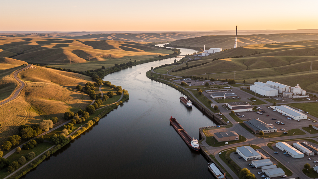 Aerial view of Lewiston, ID showing the local landscape and terrain relevant to drone survey operations