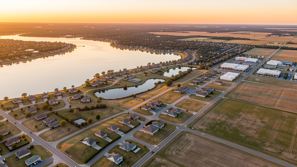 Aerial view of Little Elm, TX showing the local landscape and terrain relevant to drone survey operations