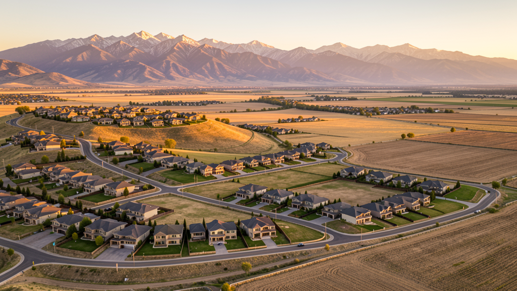 Aerial view of Mapleton, UT showing the local landscape and terrain relevant to drone survey operations
