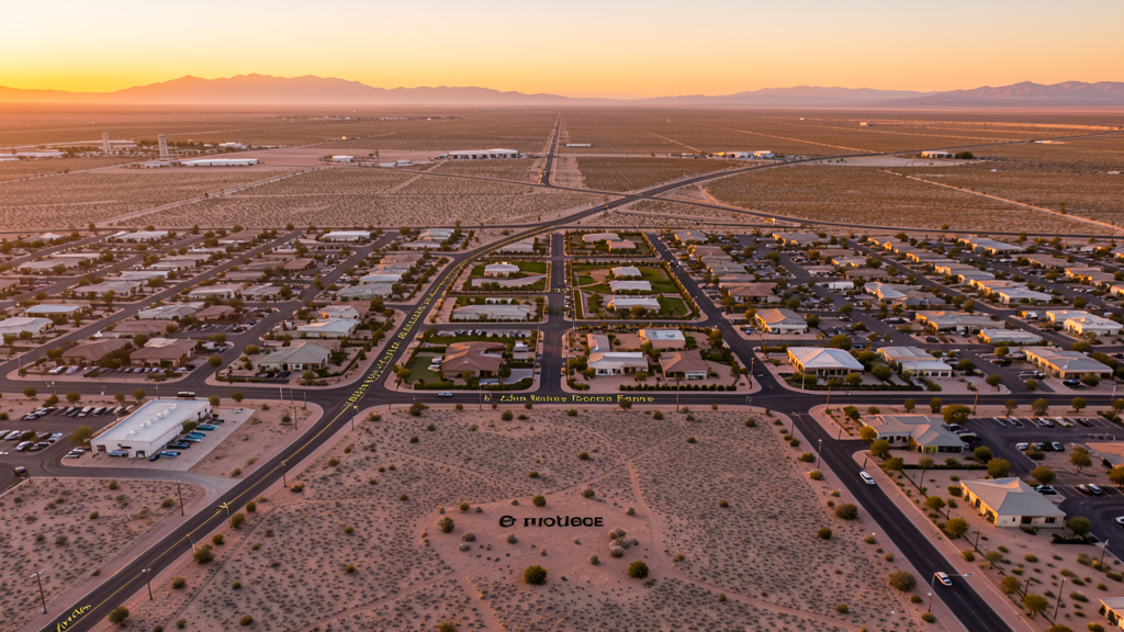 Aerial view of Maricopa, AZ showing the local landscape and terrain relevant to drone survey operations