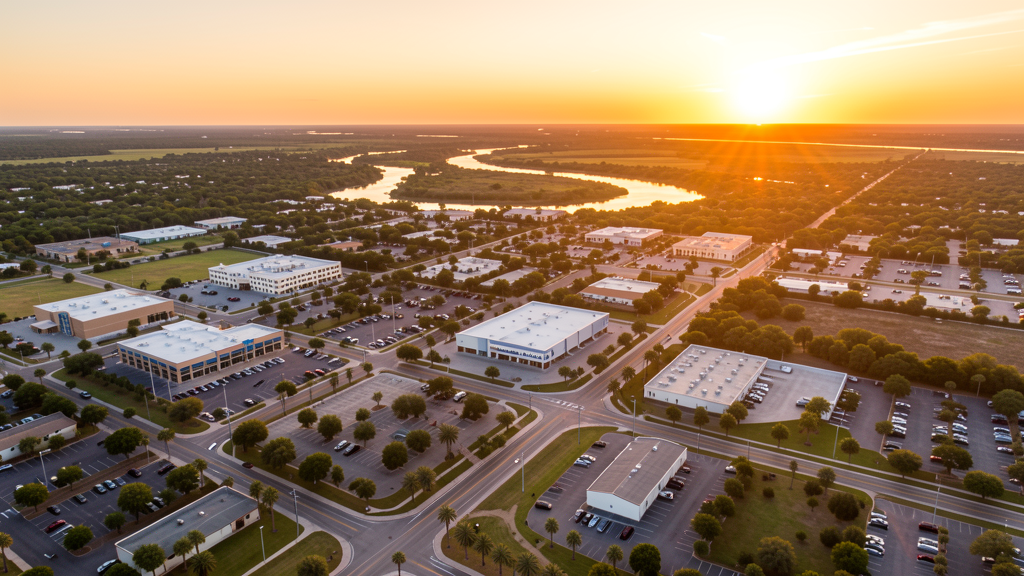 Aerial view of McAllen, TX showing the local landscape and terrain relevant to drone survey operations