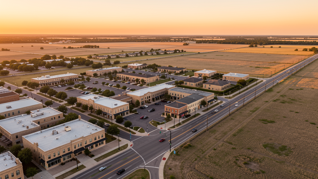 Aerial view of McKinney, TX showing the local landscape and terrain relevant to drone survey operations