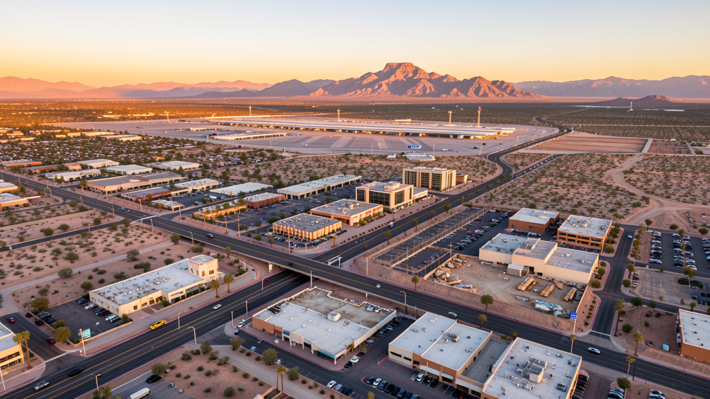 Aerial view of Mesa, AZ showing the local landscape and terrain relevant to drone survey operations