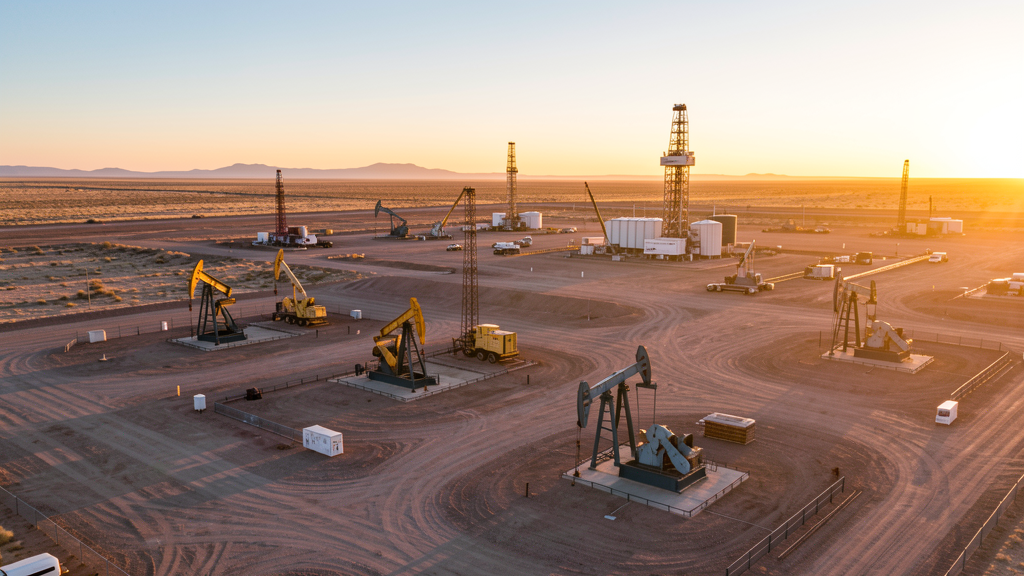Drone survey in progress at a construction site in Midland, TX with local terrain visible