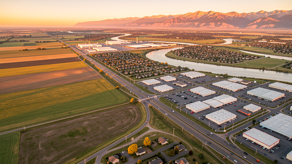 Aerial view of Nampa, ID showing the local landscape and terrain relevant to drone survey operations