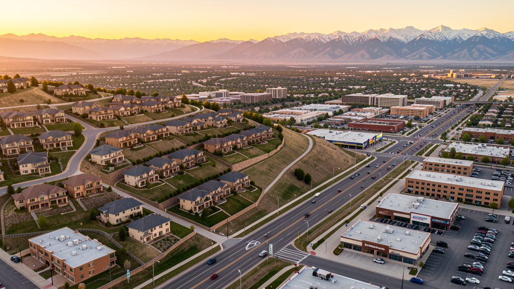 Aerial view of North Ogden, UT showing the local landscape and terrain relevant to drone survey operations