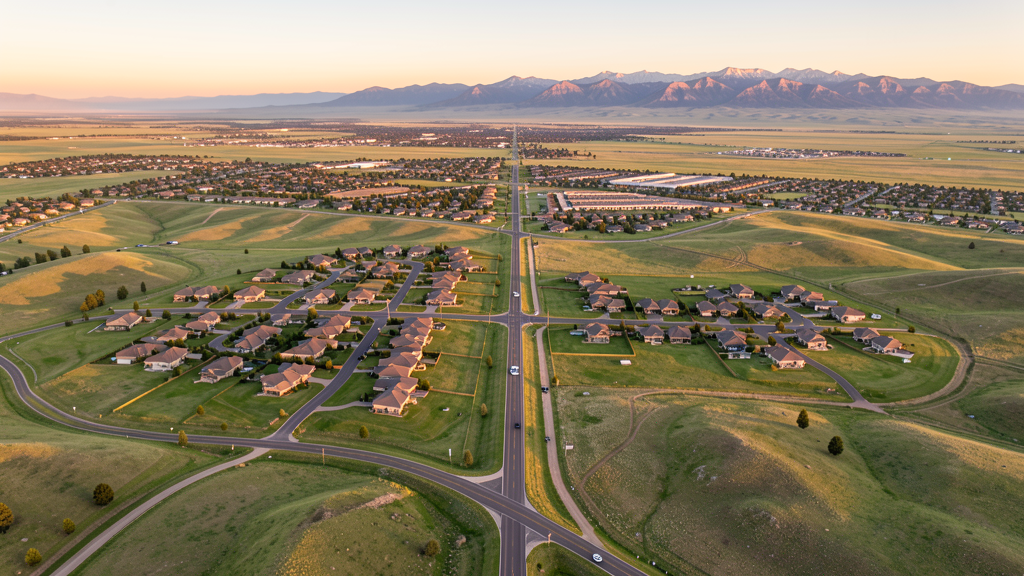 Aerial view of Parker, CO showing the local landscape and terrain relevant to drone survey operations