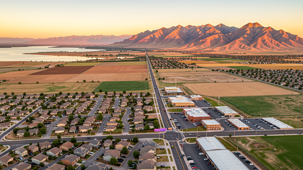 Aerial view of Payson, UT showing the local landscape and terrain relevant to drone survey operations