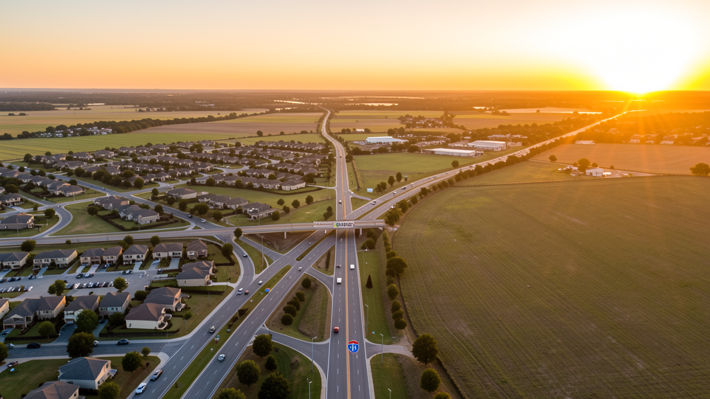 Aerial view of Pflugerville, TX showing the local landscape and terrain relevant to drone survey operations