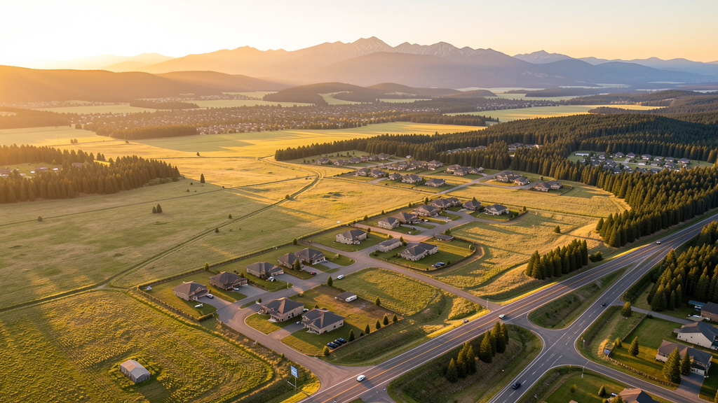Aerial view of Rathdrum, ID showing the local landscape and terrain relevant to drone survey operations