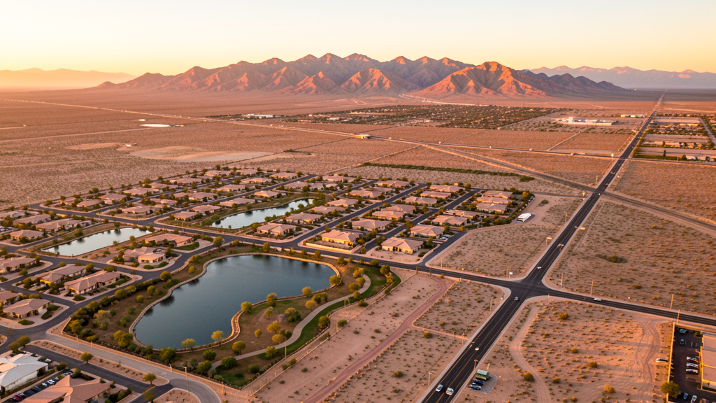Aerial view of Sahuarita, AZ showing the local landscape and terrain relevant to drone survey operations