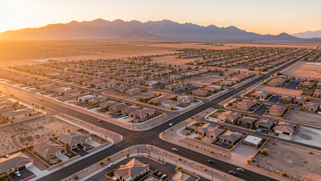Aerial view of San Tan Valley, AZ showing the local landscape and terrain relevant to drone survey operations